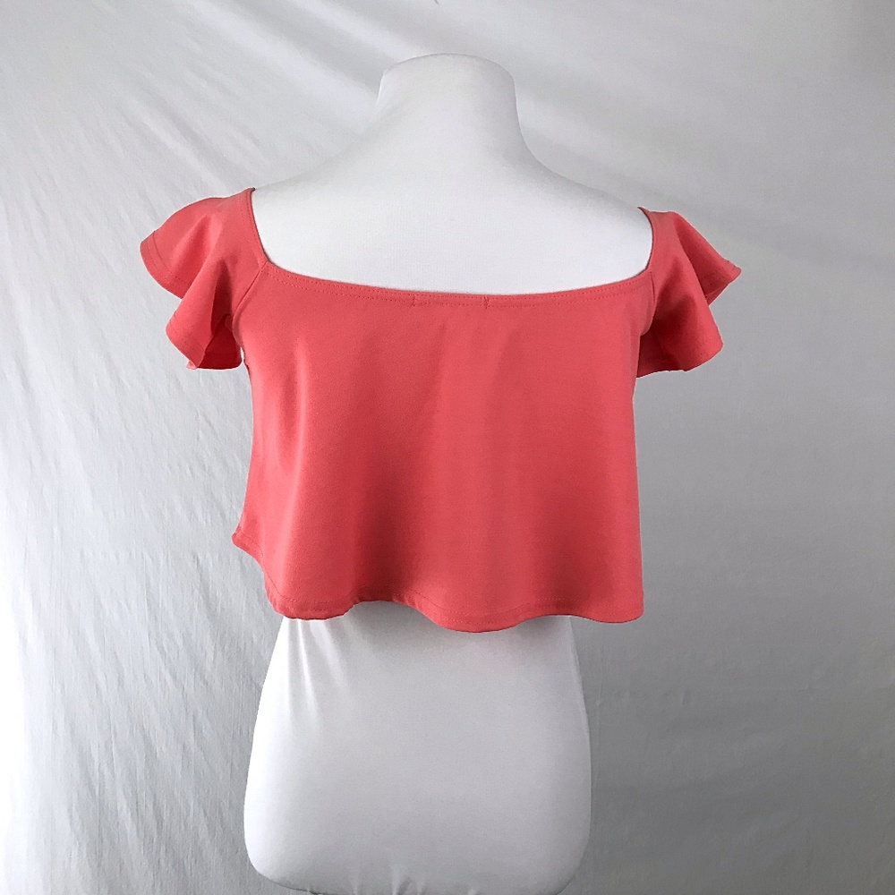 NWT Missguided Sweetheart Frilled Bardot Crop Top - Picture 6 of 8